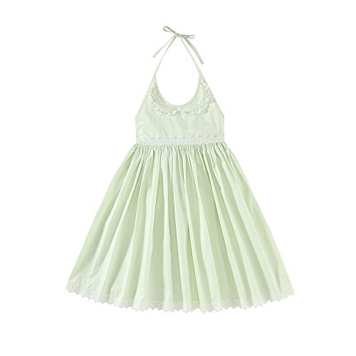 Flofallzique Baby Girls Birthday Party Dress Backless Green Princess Dress for Toddler and Big Girls Dress