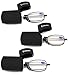 SOOLALA Metal Aolly Frame Folding Magnifying Compact Reading Glasses Reader w/Case, 3Pairs, +2.0D