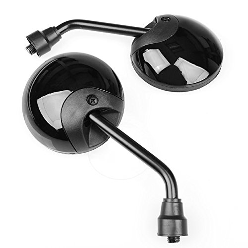 Brand New 8mm 10mm Thread Gloss Black Motorcycle Bike Rear View Side Mirror Round 3" Universal For BMW G650GS - Thumbnail 5
