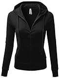 J.TOMSON Women's Basic Zip Up Hooded Long Sleeve Jacket