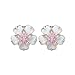 CiNily Rhodium Plated Green Fire Opal Emerald Women Jewelry Gemstone Stud Earrings 1 1/8