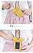 COCO LEE Chic Yellow Cute Travel PU Leather Student ID Card Holder Lanyard Neck Pouch Bag With Coin Wallet Purse for School Students Women Kids Teens Girls