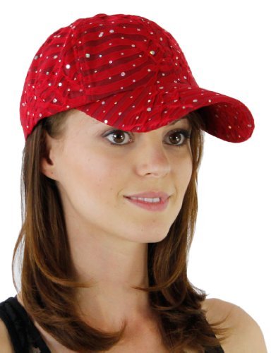 red sequin baseball cap