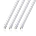 Barrina T8 T10 T12 LED Light Tube, 8ft, 44W (100W Equivalent), 6500K, 4500 Lumens, Ballast Bypass, Dual-Ended Power, Frosted Cover, Fluorescent Light Bulbs Replacement, 4 Packs