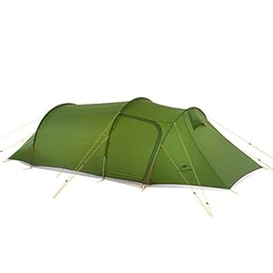 Naturehike Ultralichte Opalus tunneltent voor 3 personen, 20D/210T, stof, campingtent, NH17L001-L met vrije voetafdruk
