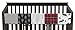 Sweet Jojo Designs Grey, Black and Red Woodland Plaid and Arrow Long Front Crib Rail Guard Baby Teething Cover Protector Wrap for Rustic Patch Collection - Flannel Moose Gray