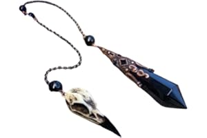 Reiki Spiritual Pendulo Dowsing Natural Stone Black Obsidian Crystal Pendulum Portable Amulet Reiki Pendulum Pendant Charm