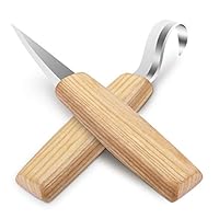 Wood Carving Knives Set Spoon Carving Tools Whittling Rough Knife Hook Knife Right-Handed Bowl Cup Kuksa for Beginners Woodworking Craft Basic KIT Professional