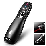 Presentation Clicker Remote Laser Pointer - Wireless USB Presenter - Slideshow PowerPoint Clicker - Compatible with Win10︱MAC - Support PPT︱Keynote︱Google Slides (6400A)