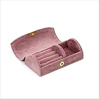 qzheng Arched Jewelry Box Beaded Velvet Travel Portable Jewelry Storage Bag Bracelet Earring Jewelry Storage Box