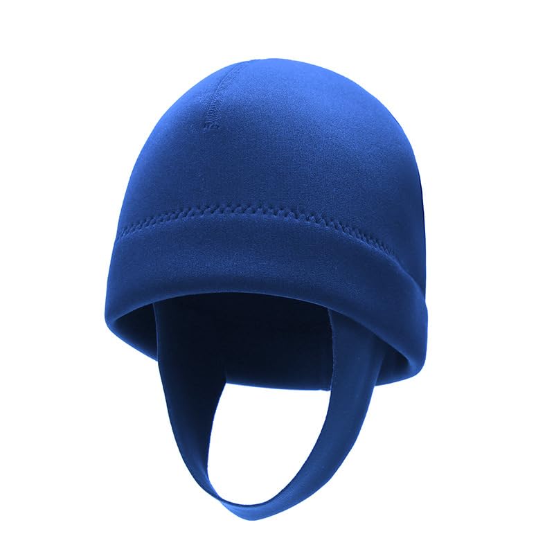 Stretchy Neoprene Diving Hood Thermal Wetsuit Scuba Diving Hat Cap Swim Caps with Chin Straps Snorkeling Neoprene Surf Beanie 2 mm Diving Headgear (Blue, M for head circumference: 20-21.3inches) at Amazon