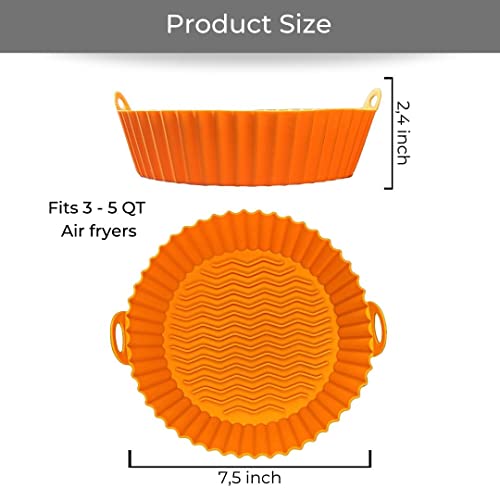 JUNPED Silicone Air Fryer Liner 3 Pack Reusable Silicone Basket To