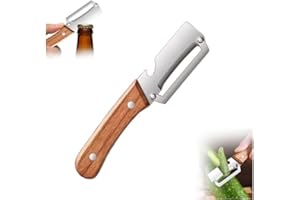 2-in-1 Multifunctional Vegetable Peeler for Kitchen with Ultra-Sharp Stainless Steel Blade & Ergonomic Wood Handle - Effortle