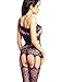 Amoretu Womens Floral Fishnet One Shoulder Open Crotch Bodystocking, Purple, One Size