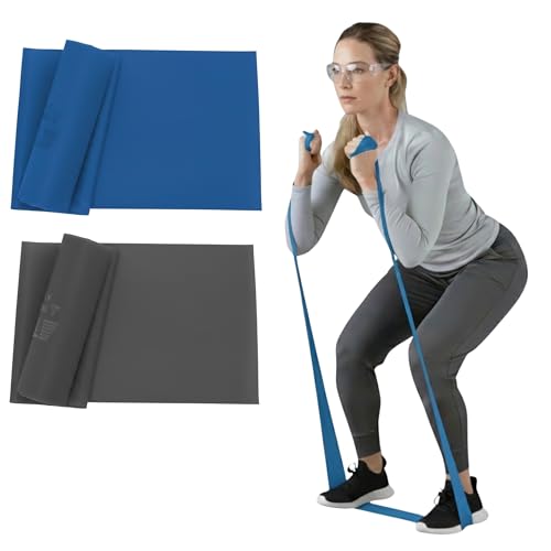 THERABAND Widerstandsband-Set – 2er-Pack (Blau & Schwarz) – 1.5m Latexbänder für Oberkörper, Beine & Rumpf – Für Reha, Physiotherapie, Pilates & Heimtraining