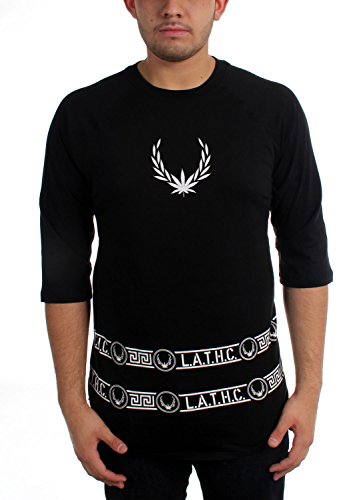 L.A.T.H.C. - Mens Banded Raglan, Medium, Black