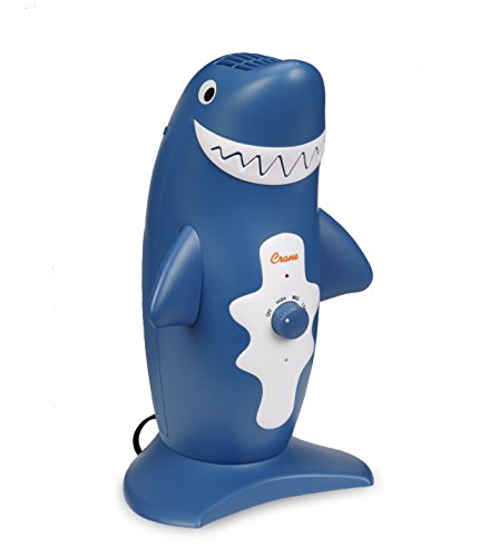 Crane USA Air Purifiers - Adorable Shark Air Purifier with True HEPA Filter UV Sanitizer Captures Allergens Smoke Odors Mold Dust Germs Pets Smokers for home bedroom kids child baby and nursery