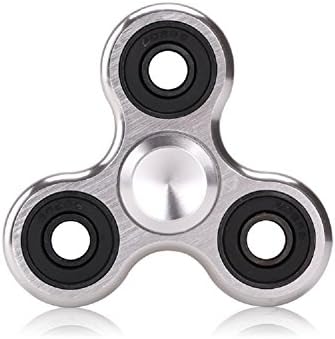 Tutent Brass Fidget Spinner Hand Spinner Anti-Anxiety Tri-Spinner Fidget Toy With Stainless Steel Ball Bearings (Silver)