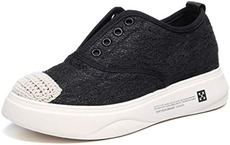 Sejuc スニーカー レディース レース 美脚 スリッポン インヒール 厚底 ウェッジソール ハイヒール 6 5センチヒール 紐なし 小さいサイズ ひもなし シューズ ミドルヒール 黒 白 おしゃれ 限定special Price 靴 ストーム 通気性 歩きやすい ラウンドトゥ