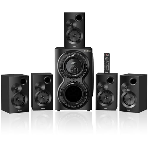 Bobtot Surround Sound Systems 1400 Watts Peak Power Home Theater Speakers - 12