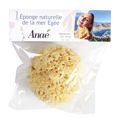 Anaé Natural Aegean Honeycomb Sea Sponge - Strong and Durable - 100% Natural and Organic - Hypoallergenic - For Babies and Adults - Medium Size 10 to 12 cm