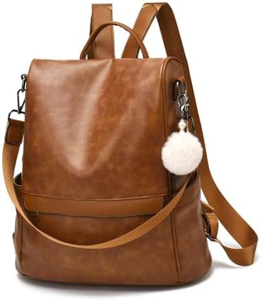 artwell women anti-theft backpack purse leather ladies convertible rucksack bag Amazon.com: Artwell Women Leather Backpack Purse PU Leather Rucksack  Convertible Handbag College Bookbag Shoulder Tote Bag with Tassel (Brown),  14.9