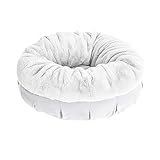 BarksBar Cozy Curler - Large & Gray - Dual Layered Memory Foam & Orthopedic Foam Dog Bed Luxurious Faux Fur 36 x 36