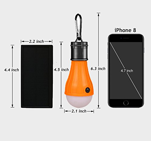 image for Viewpick 2 Pack Solar Powered LED Bulb Light Solar LED Lantern Tent Li