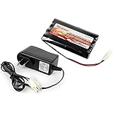 Tenergy NiMH Battery Pack 9.6V RC Battery, High Capacity 2000mAh Rechargeable Flat Battery w/Standard Tamiya Connector + 6.0V-9.6V NiMH/NiCd Hobby Battery Charger w/Standard Tamiya Connector