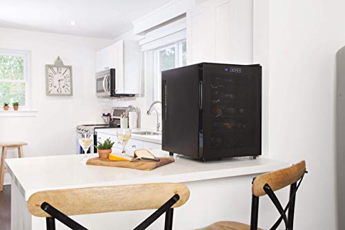 Koolatron-WC20-Thermoelectric-Wine-Cooler-20-Bottle-Capacity-with-Digital-Temperature-Controls-Vibration-free-and-Quiet-Cooling-Power-5-Removable-Shelves-Black