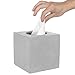 MyGift Modern Square Cement Tissue Box Holder with Open Bottom