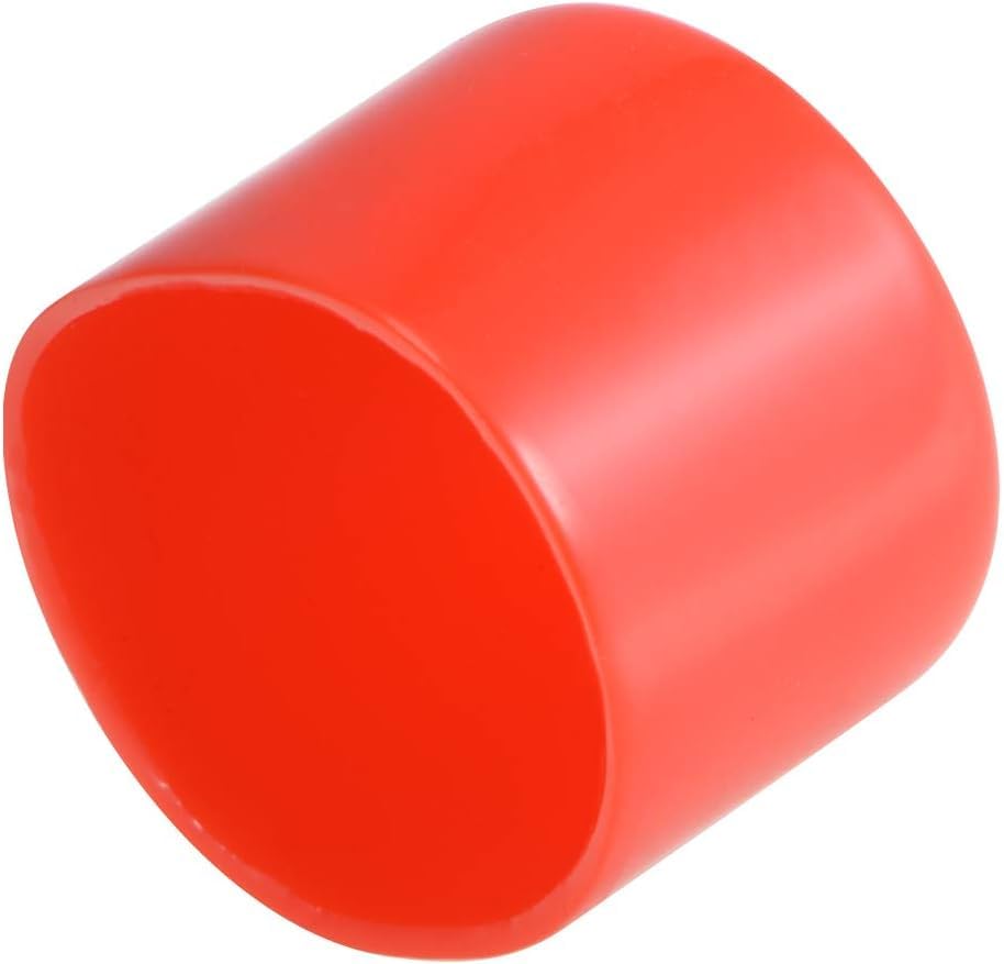 TA-VIGOR 8Pcs Rubber End Caps, 60mm ID Round Flexible Screw End Caps Thread Protectors, Red Vinyl Bolt Covers Rubber Covers for Screws, Tubes, Cables, Wires, etc