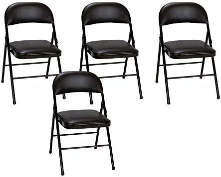 Cosco Vinyl Folding Chair Black (4-Pack)