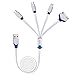 Charging Cable, Premium Quality 4 in 1 Multi Universal USB Cord Cable 3ft with 8 Pin Lighting / 30 Pin / Micro USB Ports for iPhone, iPad, iPad Mini, iPad Air, iPad Pro Samsung Galaxy and more