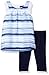 Nautica Baby Girls' Stripe Chiffon Top with Capri Legging Set, Navy, 12 Months