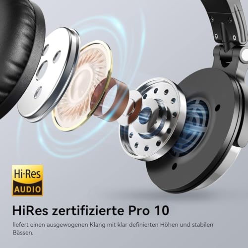 OneOdio Over Ear Studio Headphones with Cable with 6.3 mm & 3.5 mm Jack, Closed DJ Headphones with 50 mm Driver, Bass Sound