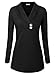 BAISHENGGT Women's Casual Shawl Collar Button Tunic Top X-Large Black