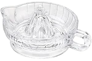 Manual Lemon Squeezer, Glass Juicer for Citrus Fruits, Oranges, Lemons, Limes, in Seconds, Modern Design, Crystal Glass, Hand