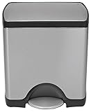simplehuman Rectangular Step Trash Can, Fingerprint-Proof Brushed Stainless Steel, 25 Liters /6.5 Gallons