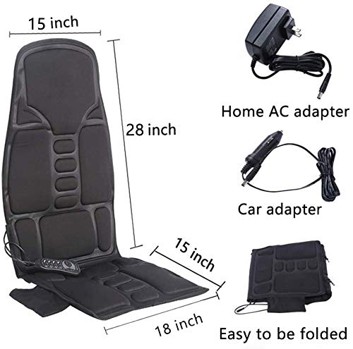 Sotion Vibrating Car Seat Back Massager for Car Chair Massage Pad Cushion, 10 Motors Vibration Heating Therapy to Relieve Stress for Back, Shoulder and Thighs - Thumbnail 5