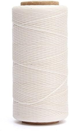 Leather Waxed Nylon Thread 54.7 yds. (50m) 150D 0.8mm Leather Hand Stitching - White