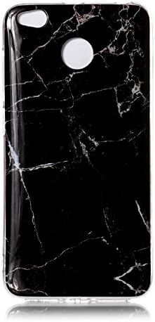 XiaoMi RedMi 4X Case, Glossy Marble Pattern Slim Hard Soft Silicone Back Case Cover Fit for XiaoMi RedMi 4X (Black)