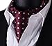 Lingswallow Burgund Polka Dot Men Silk Cravat Ties Jacquard Woven Casual Ascot