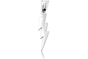 High Polish 925 Sterling Silver Lightning Bolt Charm Pendant