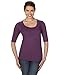 Anvil Ladies Triblend Deep Scoopneck 1/2 Sleeve T-Shirt. 6756L - XX-Large - Heather Aubergine