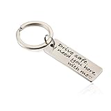 Dad Boyfriend Gifts Drive Safe Keychain Personalized Key Chain I Need You Here with me for Men (Silver)
