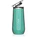BrüMate 12oz Insulated Champagne Flute With Flip-Top Lid - Made With Vacuum Insulated Stainless Steel (Glitter Peacock)