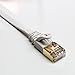 Tera Grand - 75FT - CAT7 10 Gigabit Ethernet Ultra Flat Patch Cable for Modem Router LAN Network, Gold Plated Shielded RJ45 Connectors, Faster Than CAT6a CAT6 CAT5e, White