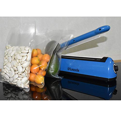 iHotools 12"(300mm) Upgraded Impulse Manual Hand Bag Sealer, Heat Sealing Machine, for Mylar and Cereal Bags Plastics Bags Polythene with Extra Replacement Element Grip Blue