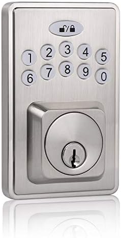 Probrico Electronic Keypad Deadbolt Door Lock with 100 Codes, Single Cylinder Smart Deadbolt Lock with Auto-Lock and Back-Lit, Easy to Install and Program for Office & Home, Satin Nickel